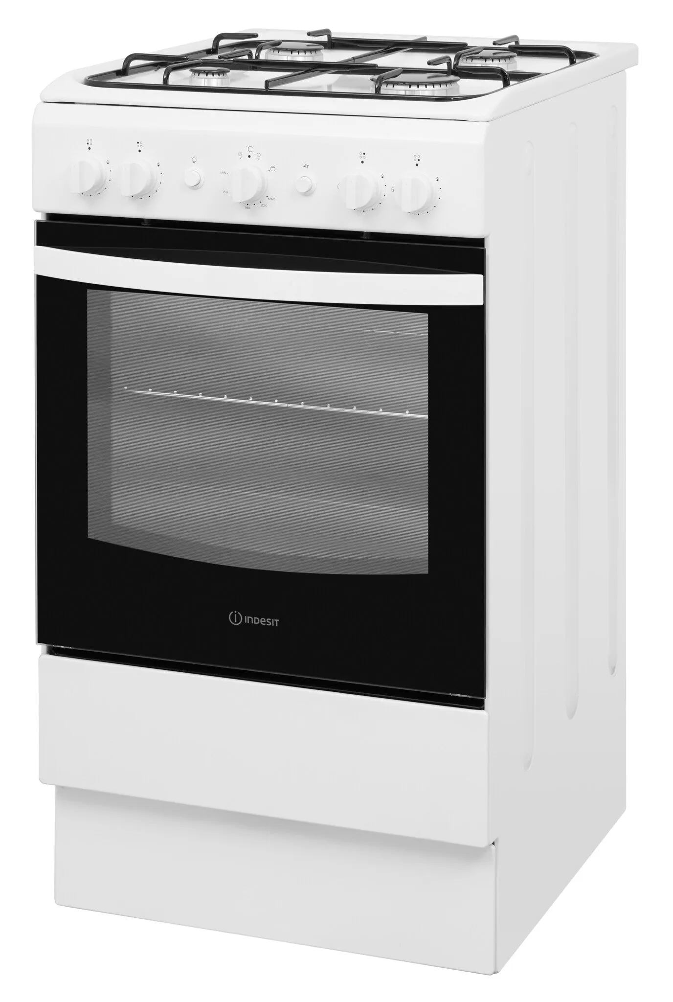 Indesit IS5G1KMW/U Freestanding Gas Cooker - Black, White