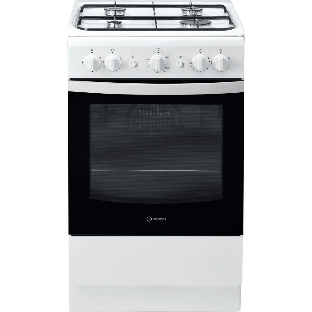Indesit IS5G1KMW/U Freestanding Gas Cooker - Black, White
