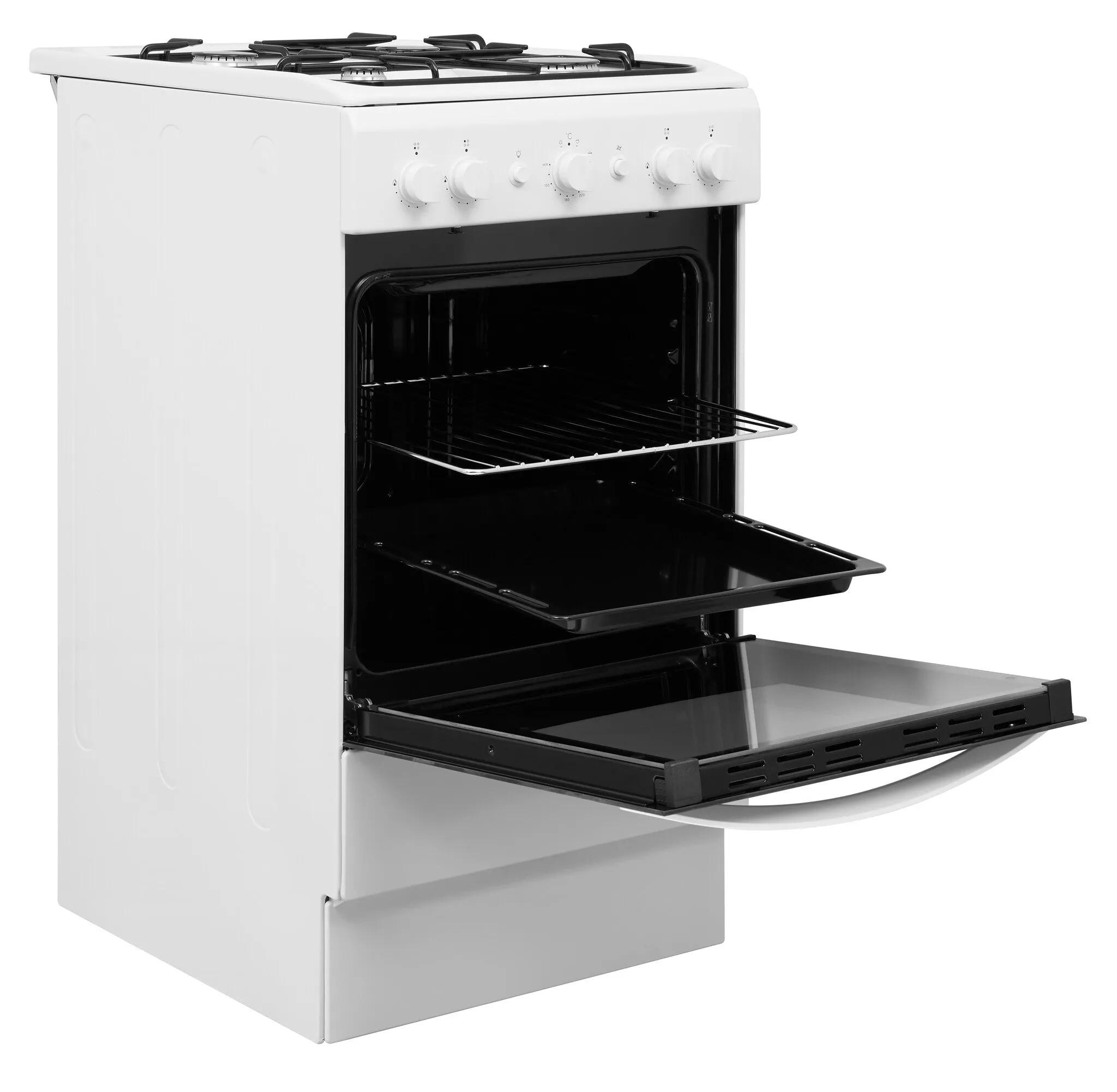 Indesit IS5G1KMW/U Freestanding Gas Cooker - Black, White