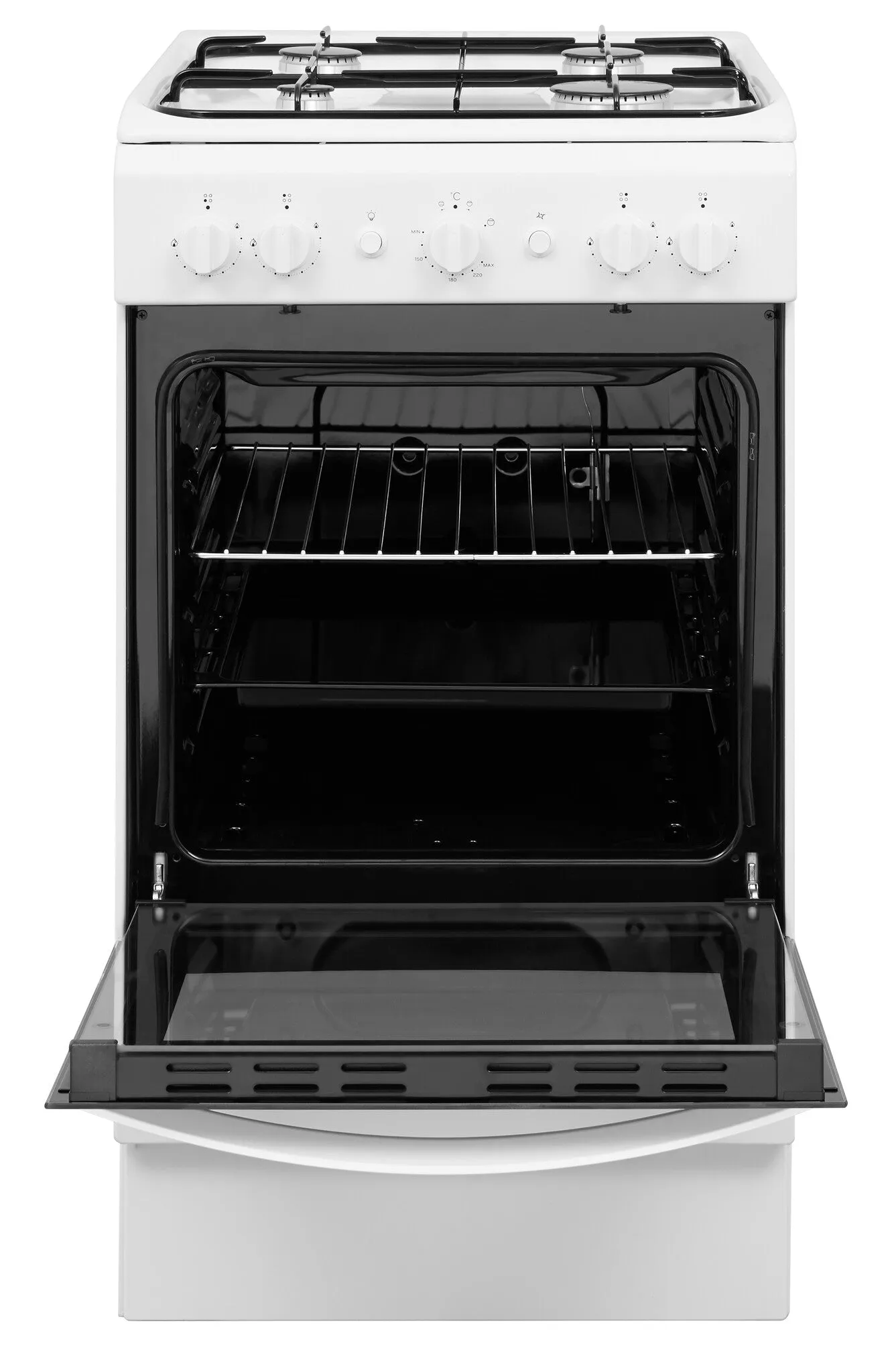 Indesit IS5G1KMW/U Freestanding Gas Cooker - Black, White