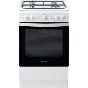 Indesit IS5G1KMW/U Freestanding Gas Cooker - Black, White