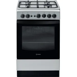 Indesit IS5G1PMSS/UK Freestanding Gas Cooker - Black, Silver