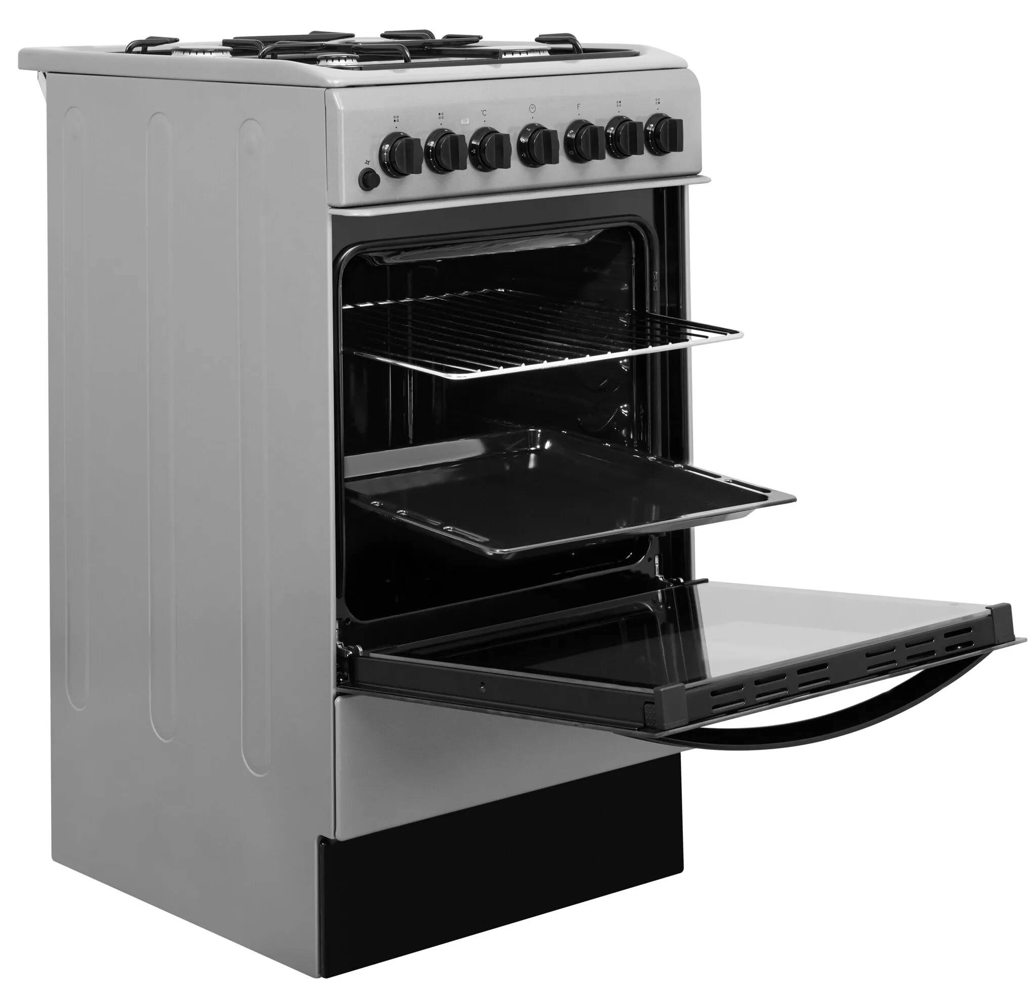 Indesit IS5G4PHSS/UK Freestanding Cooker - Electric, Gas, Black, Stainless Steel