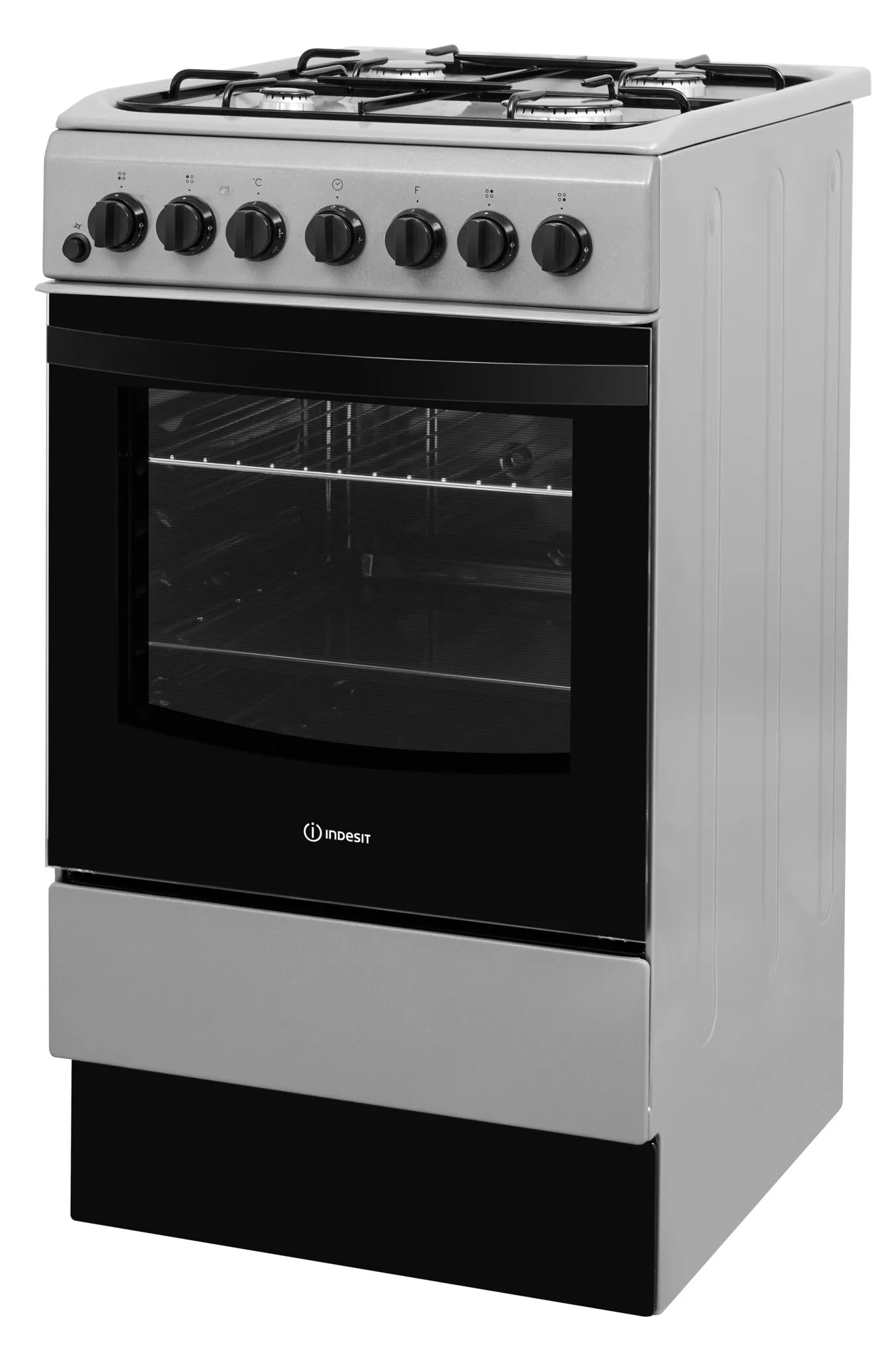 Indesit IS5G4PHSS/UK Freestanding Cooker - Electric, Gas, Black, Stainless Steel