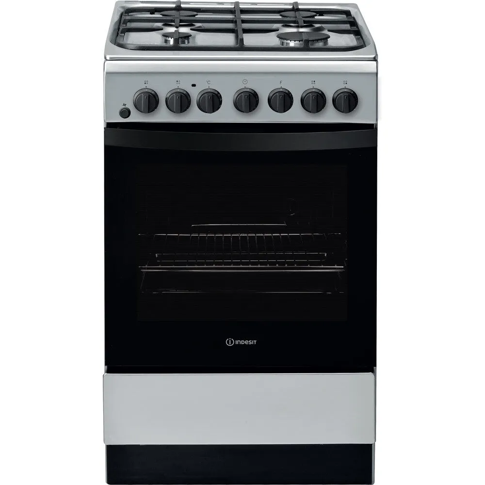 Indesit IS5G4PHSS/UK Freestanding Cooker - Electric, Gas, Black, Stainless Steel
