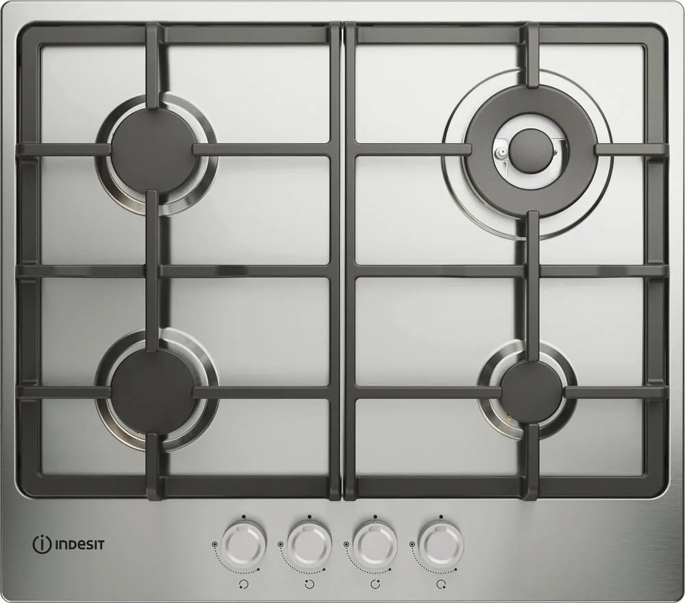 Indesit THP 641 W/IX/I Built-in 58cm Gas Hob - 4 Zones, Stainless Steel