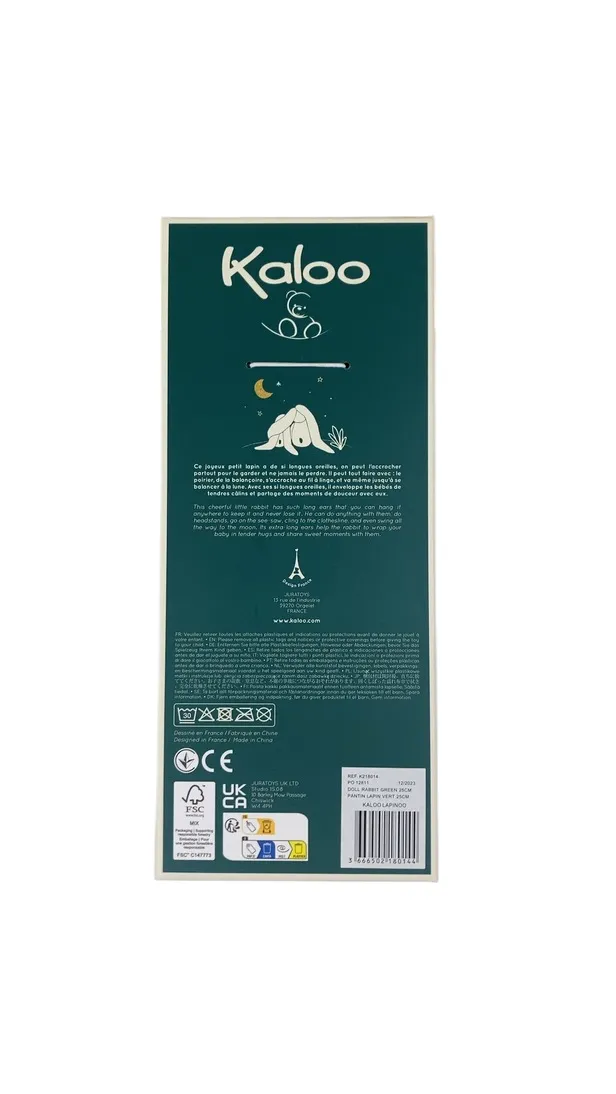 Kaloo Lapinoo My First Friend, Green, Small, Rabbit