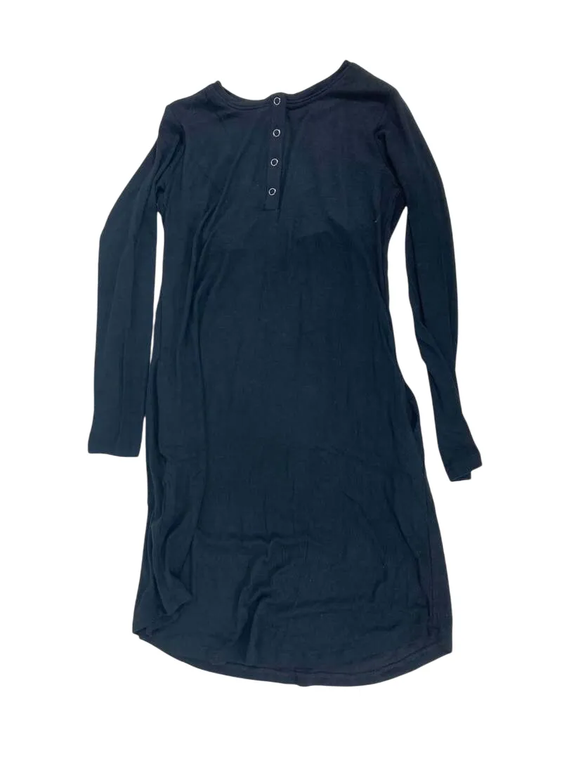 Kindred Bravely Betsy Ribbed Bamboo Henley Nursing & Maternity Nightgown, Black, XX-Large