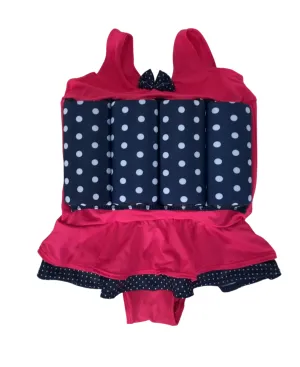 Konfidence Floatsuit, 2-3yrs/Small, Pink Navy Polk Dots