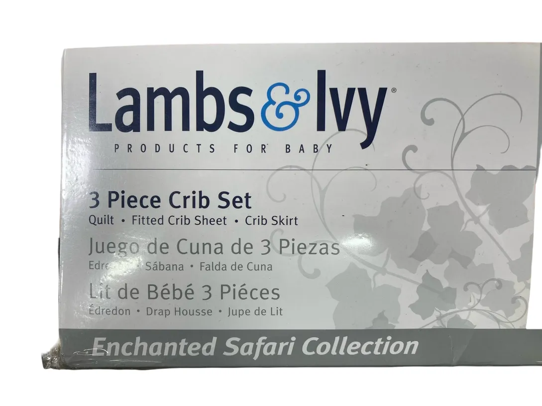 Lambs & Ivy 3 Piece Crib Set, Enchanted Safari