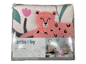 Lambs & Ivy 3 Piece Crib Set, Enchanted Safari