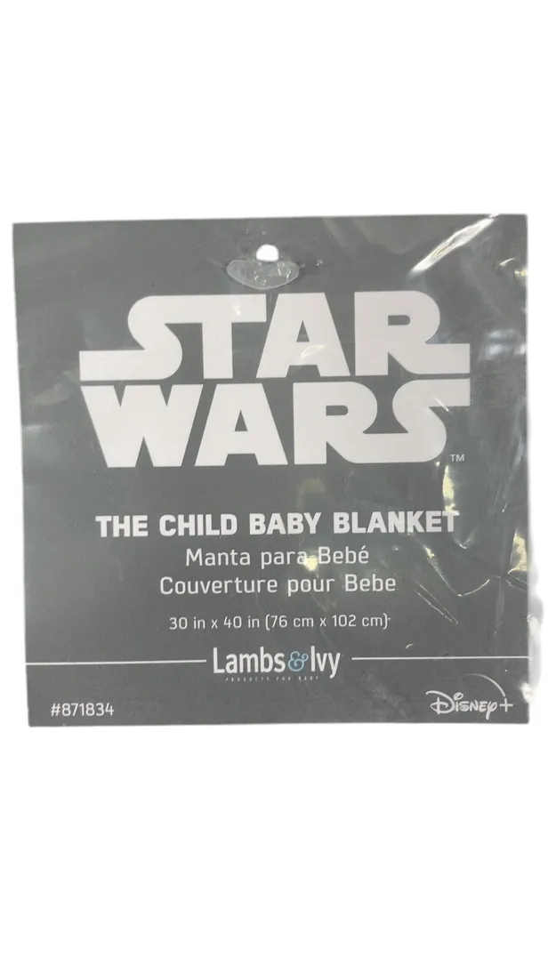 Lambs & Ivy Disney Baby Blanket, Star Wars, The Child (Gray)