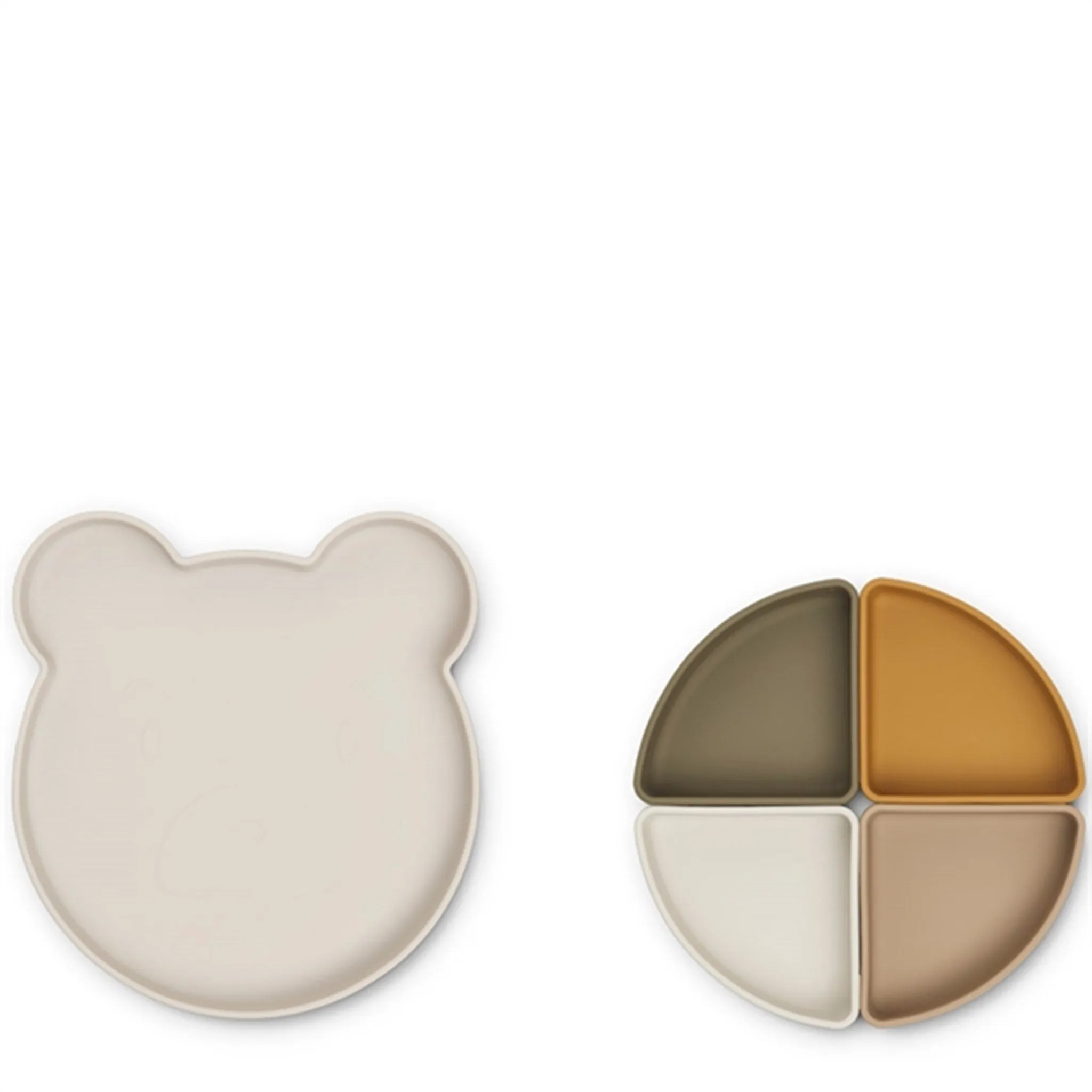 Liewood Arne Silicone Divider Plate Mr Bear Sandy Multi Mix