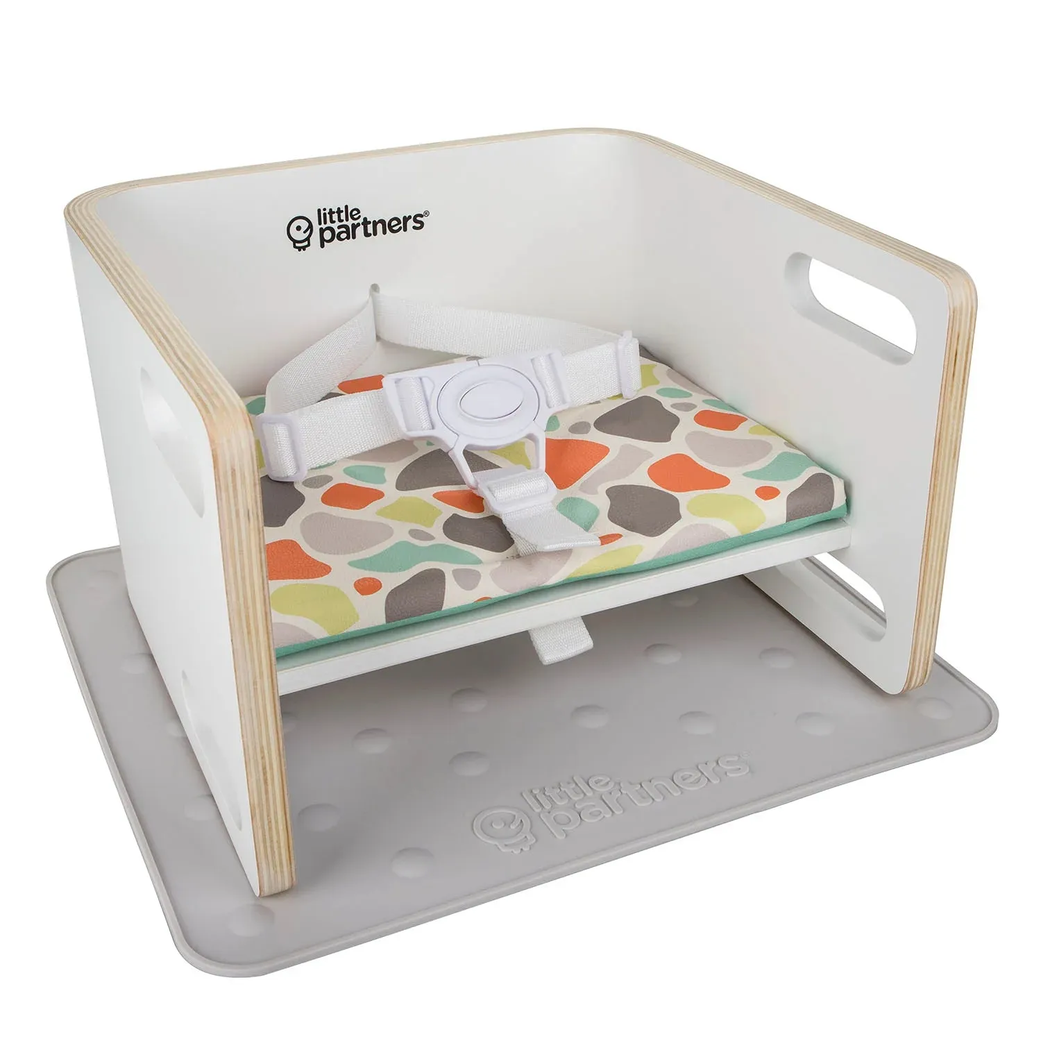 Little Partners 3-in-1 Learning Booster Seat and Step Stool, Soft White