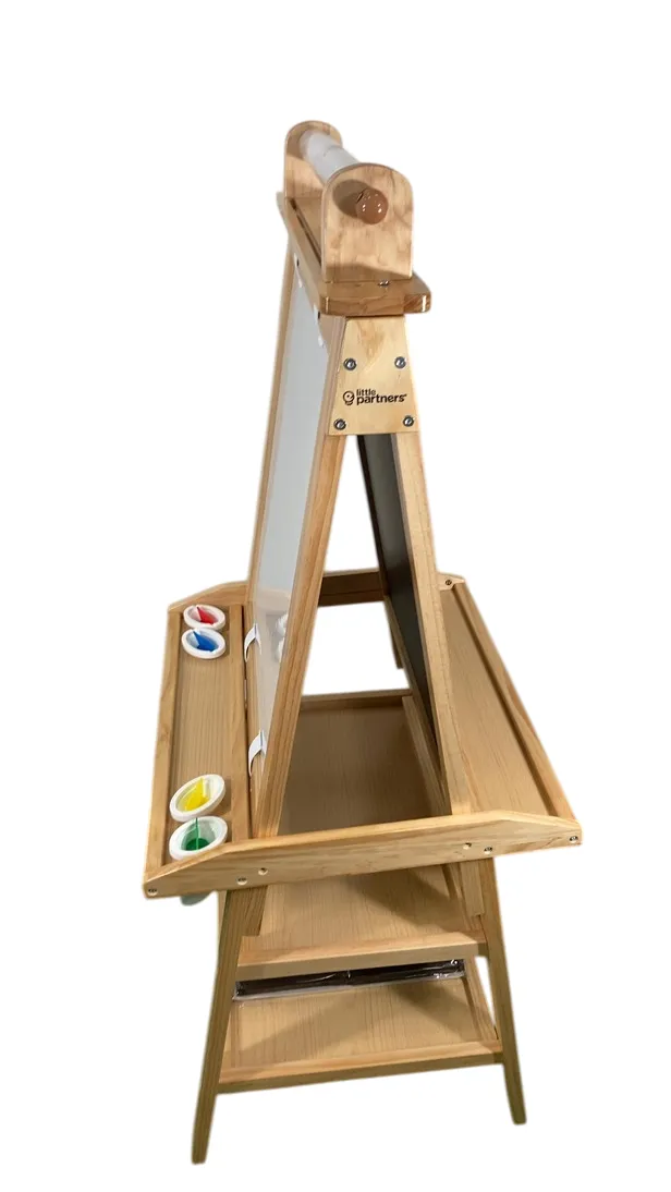 Little Partners Deluxe Learn 'N Play Art Center Easel, Natural