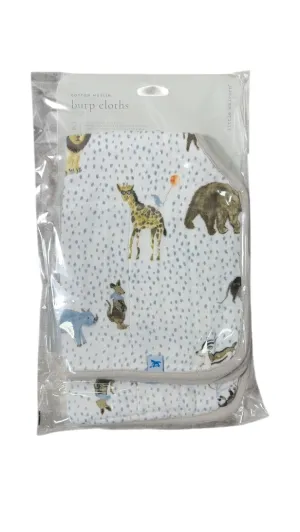 Little Unicorn Cotton Muslin Burp Cloth 2 Pack, Party Animals