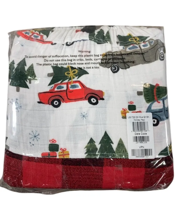Little Unicorn Deluxe Muslin Quilted Throw, Holiday Haul