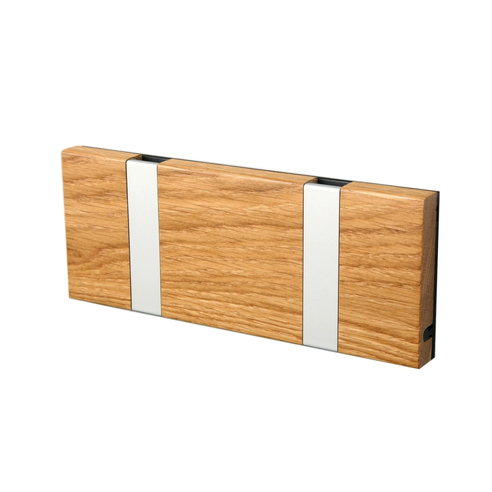 Loca Knax Horizontal Coat Rack 2 Hooks, Oak Lacquered/Grey