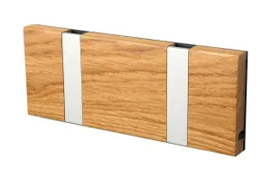 Loca Knax Horizontal Coat Rack 2 Hooks, Oak Lacquered/Grey