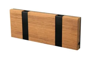 Loca Knax Horizontal Coat Rack 2 Hooks, Teak Oiled/Black