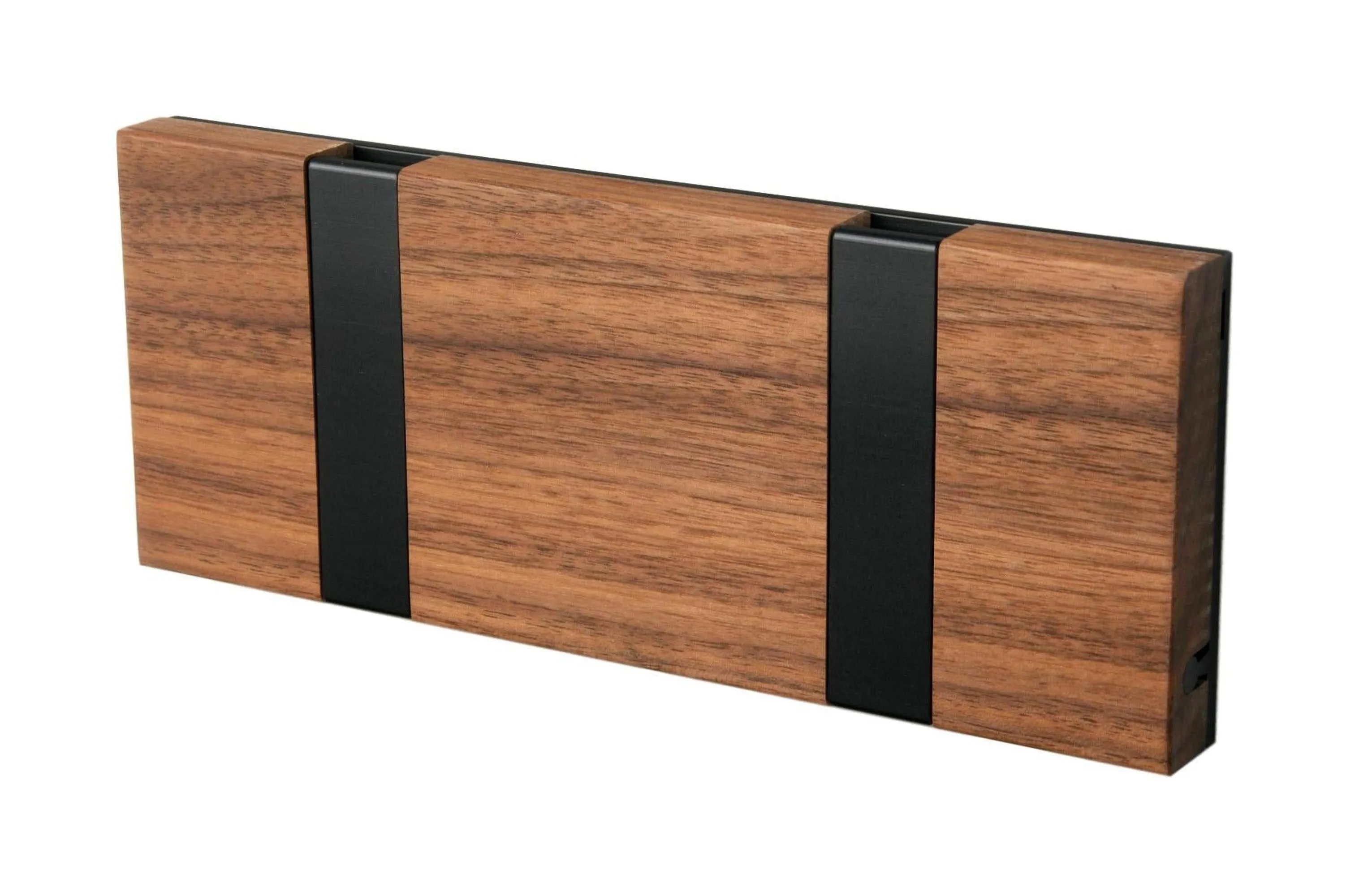Loca Knax Horizontal Coat Rack 2 Hooks, Walnut/Black
