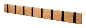 Loca Knax Horizontal Coat Rack 8 Hooks, Oak Lacquered/Black