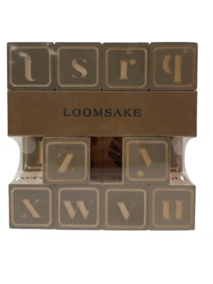Loomsake Wooden Alphabet Blocks, Grey
