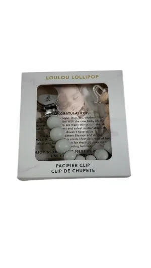 LouLou Lollipop Pacifier Clip, Colorblock, Grey