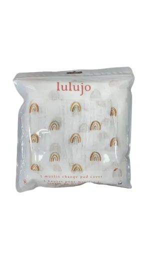 Lulujo Muslin Change Pad Cover, Rainbow