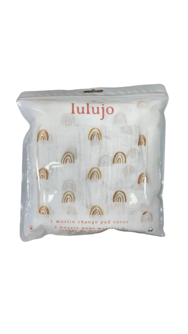 Lulujo Muslin Change Pad Cover, Rainbow