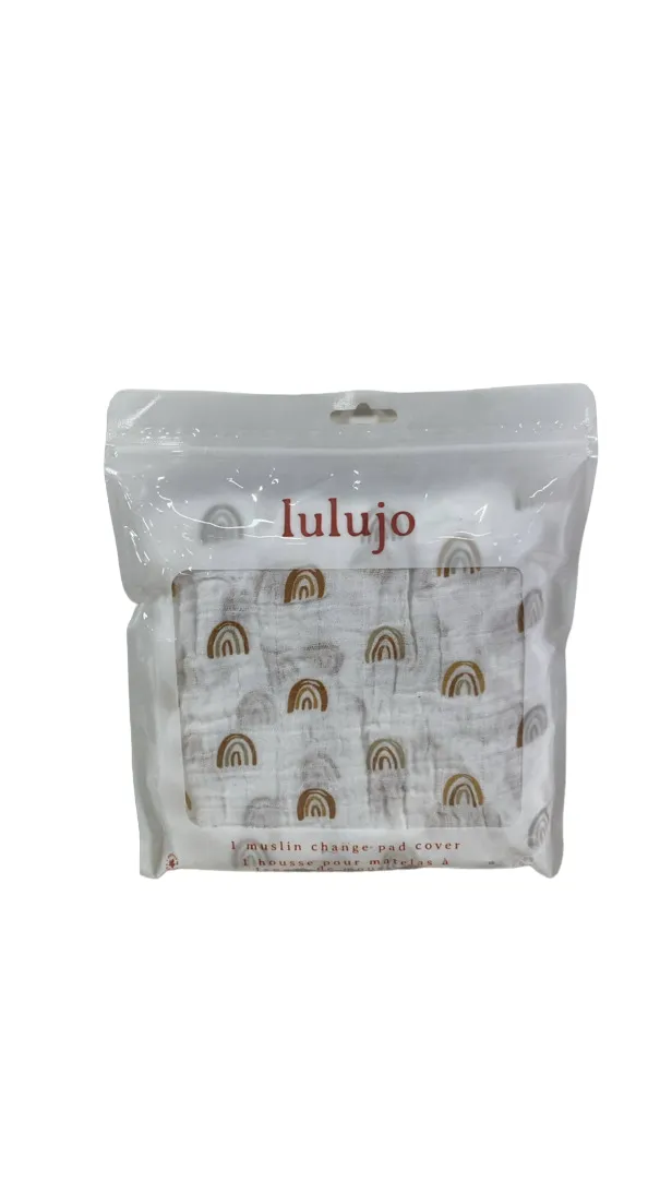 Lulujo Muslin Change Pad Cover, Rainbow