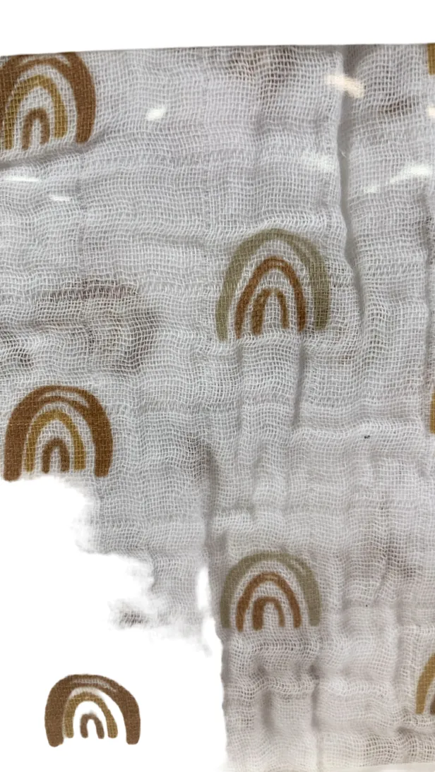 Lulujo Muslin Change Pad Cover, Rainbow