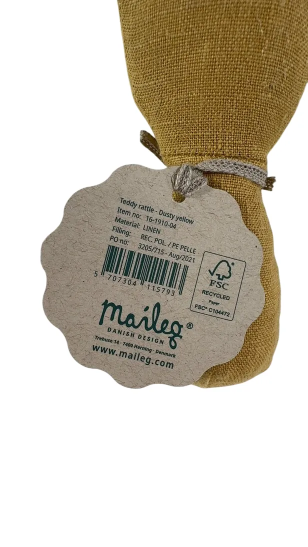 Maileg Rattles, Teddy, Dusty Yellow