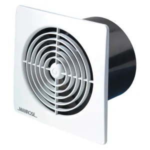 Manrose LP100STW 4'' Lo Profile Square Fan with Timer White