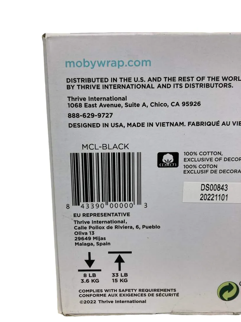 Moby Classic Wrap Baby Carrier, Black