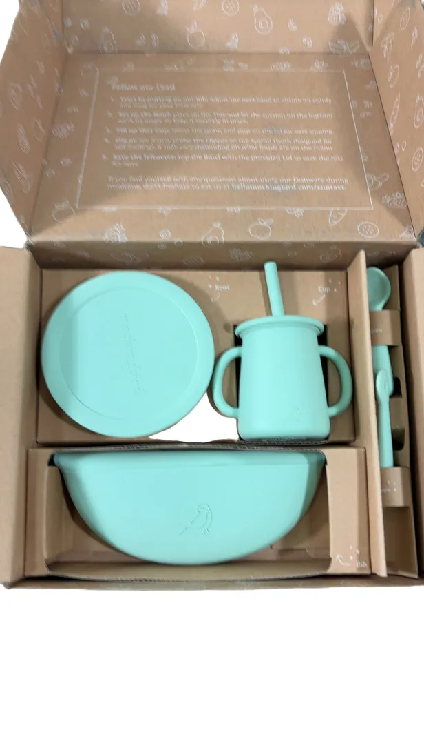 Mockingbird Early Eaters Dishware Set, Sage