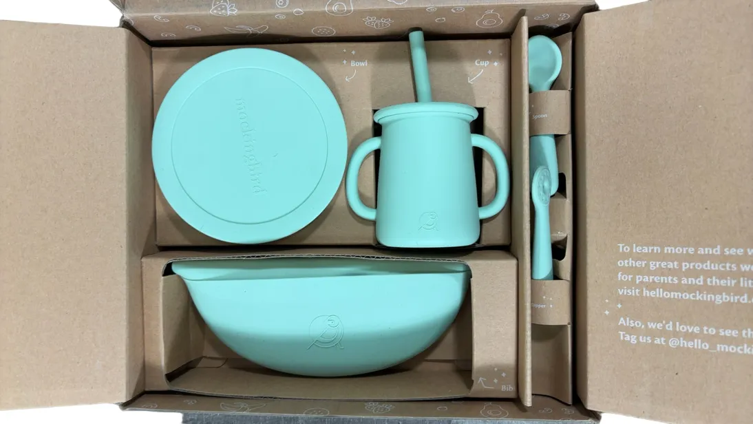 Mockingbird Early Eaters Dishware Set, Sage