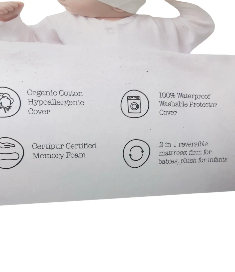 Modera Baby 2 Stage Crib Mattress, Stone White