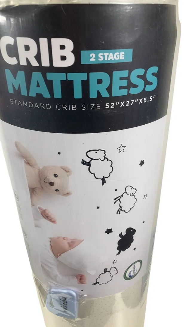Modera Baby 2 Stage Crib Mattress, Stone White