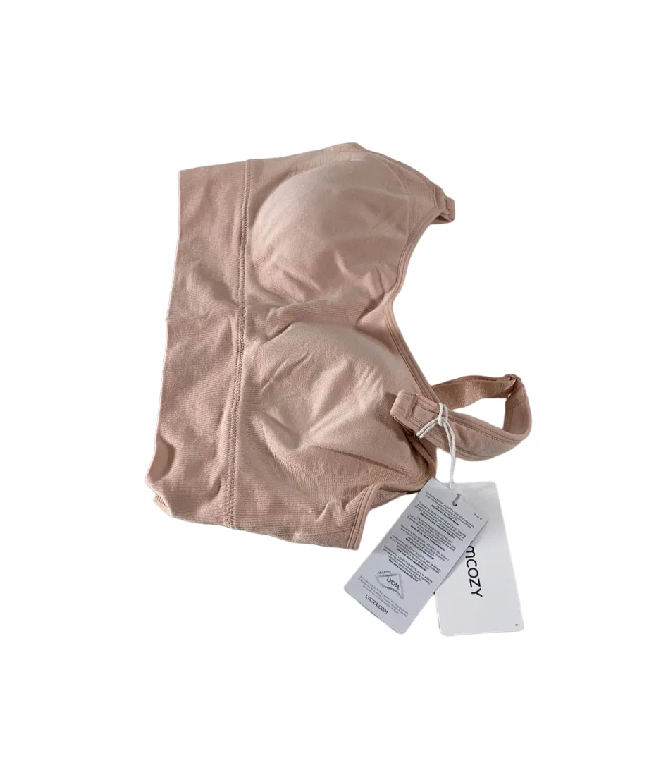 Momcozy All-in-One Super Flexible Pumping Bra, Oyster Pink, Large
