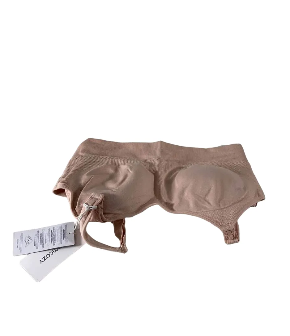 Momcozy All-in-One Super Flexible Pumping Bra, Oyster Pink, Large