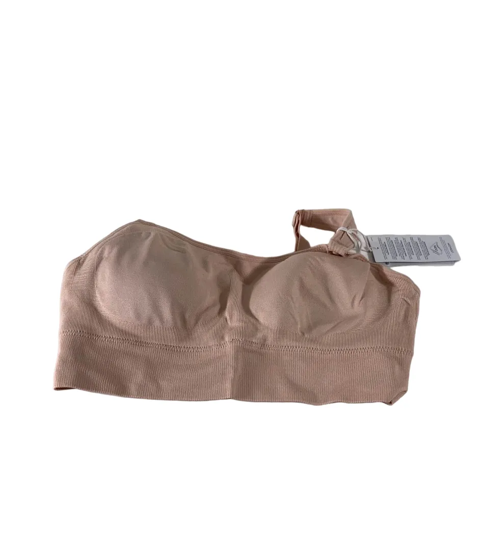 Momcozy All-in-One Super Flexible Pumping Bra, Oyster Pink, Large