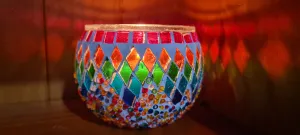 MOSAIC CANDLE HOLDERS 8 colour choices