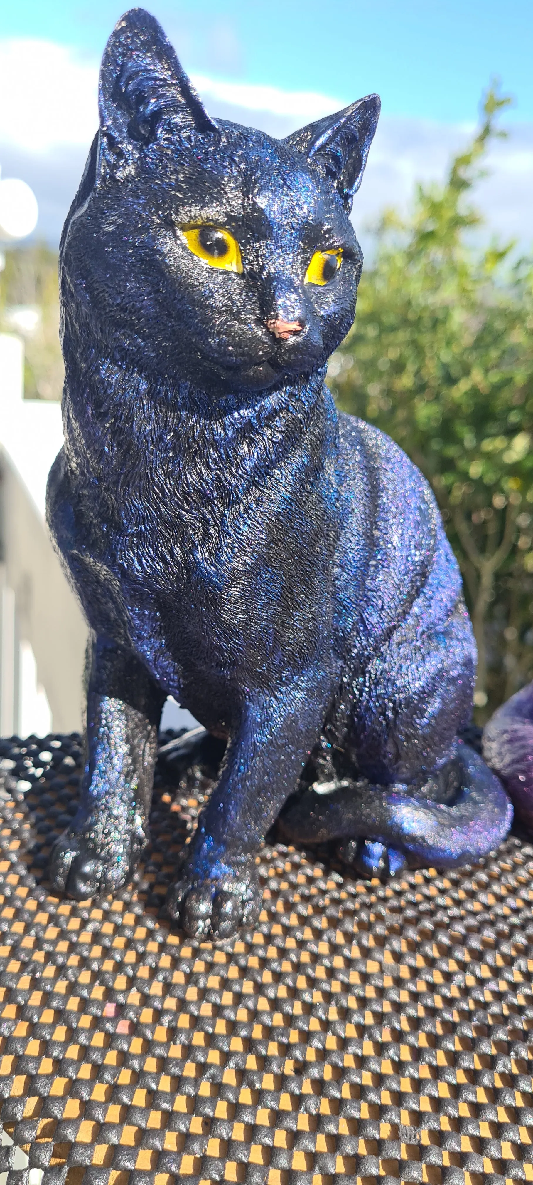 MYSTICAL CAT FIGURINE-painted by me