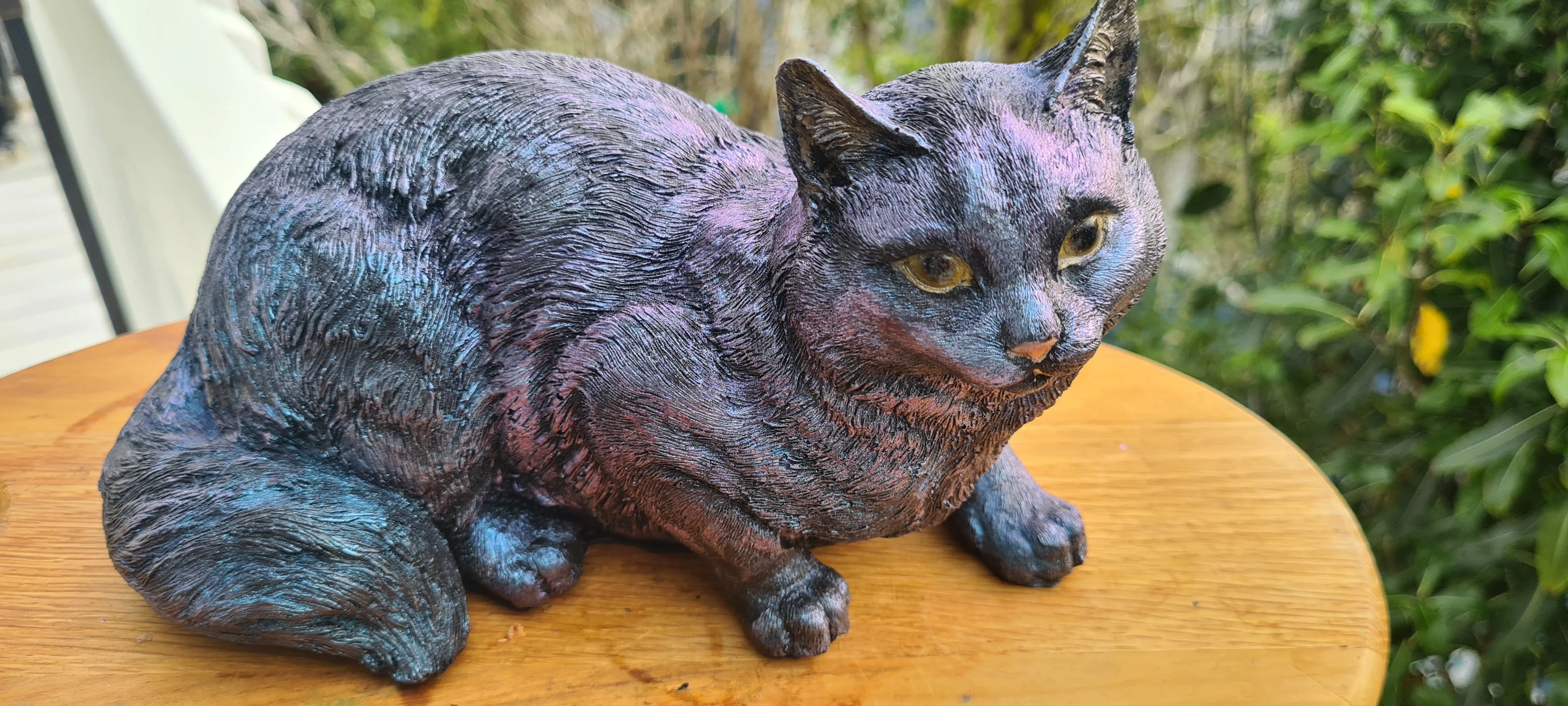 MYSTICAL CAT FIGURINE-painted by me