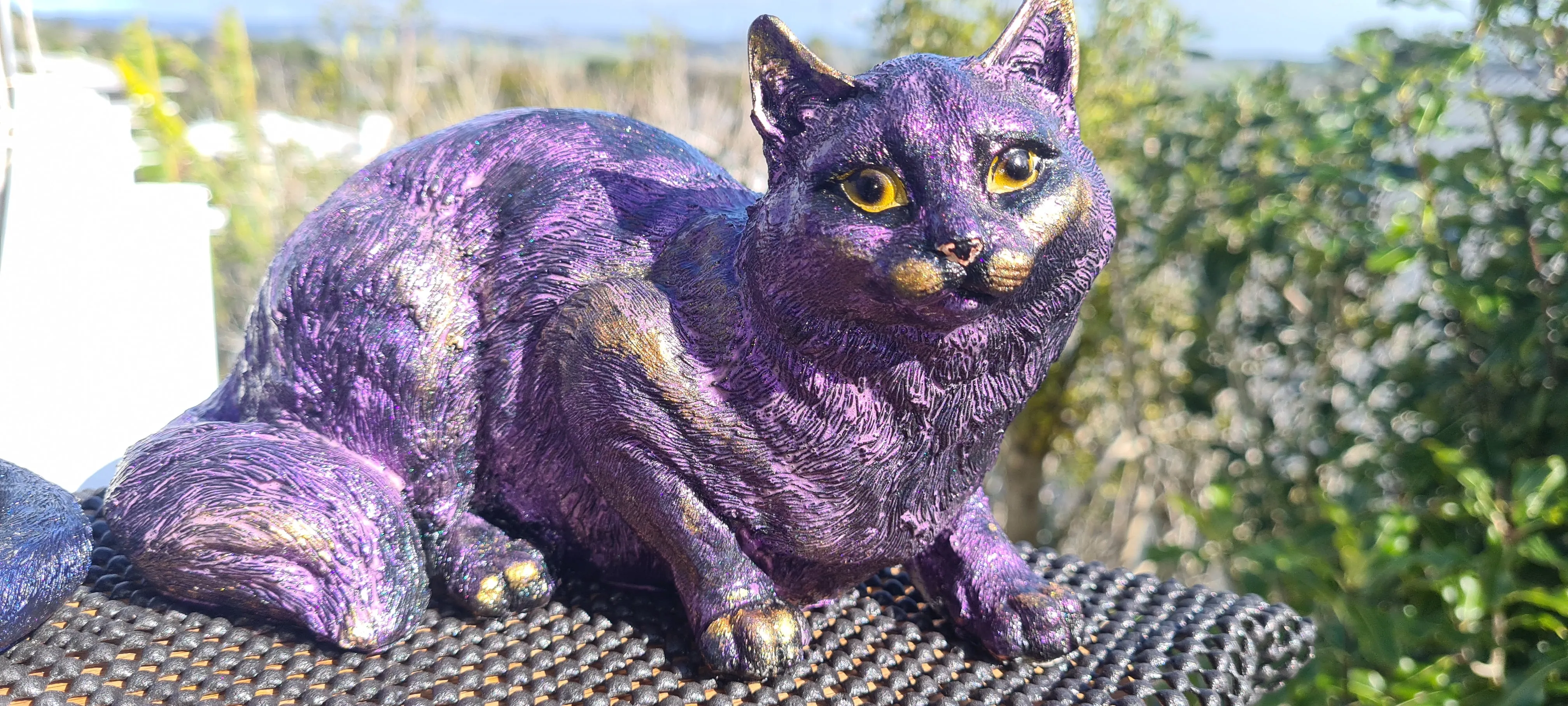 MYSTICAL CAT FIGURINE-painted by me