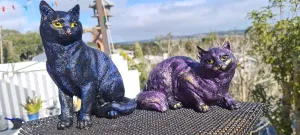 MYSTICAL CAT FIGURINE-painted by me