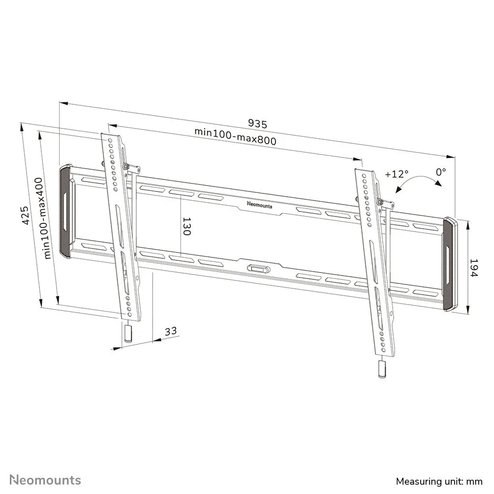 Neomounts WL35-550BL18 TV mount wall 43-86" - tiltable - easy install
