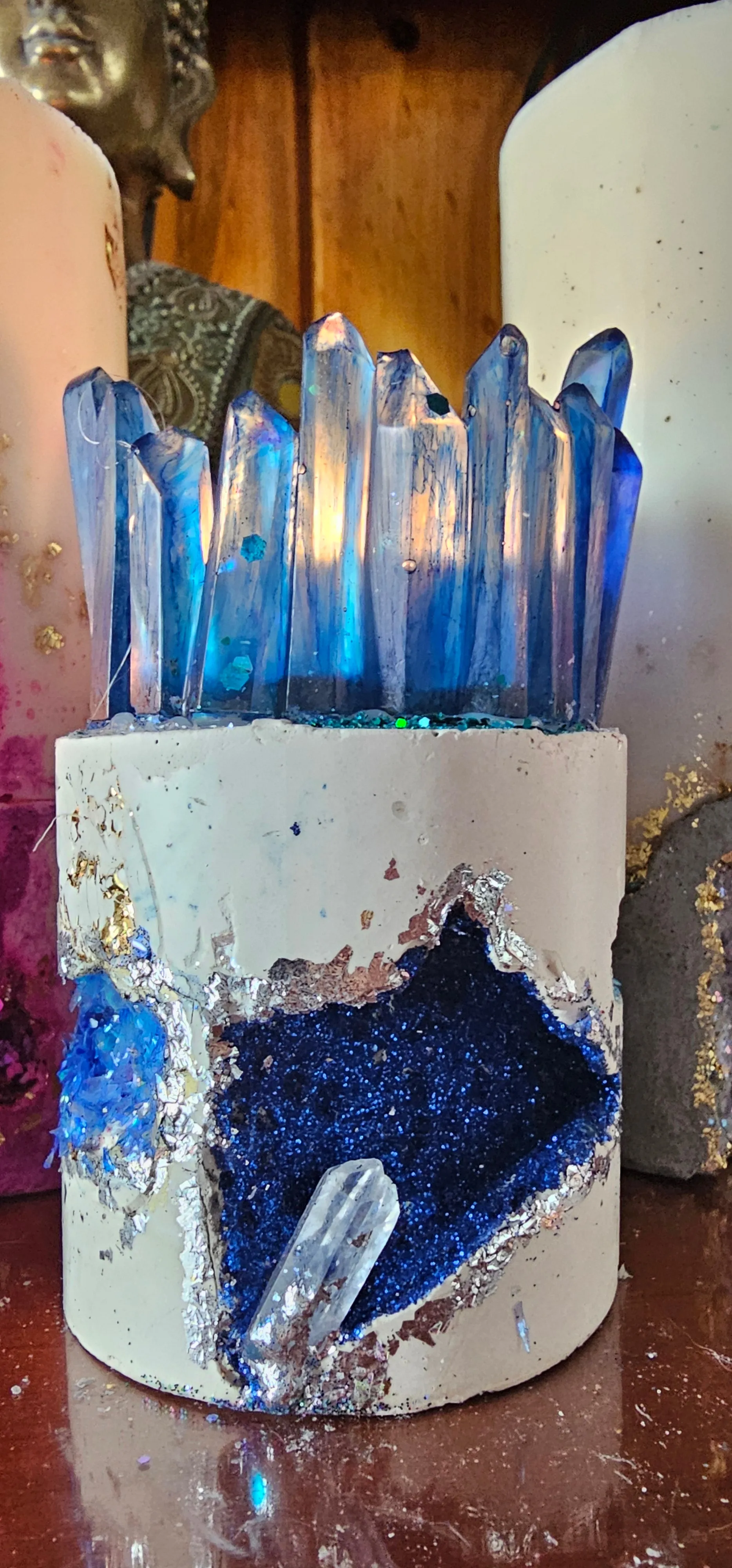 NEW CRYSTAL GEODE CANDLES & HOLDER RANGE