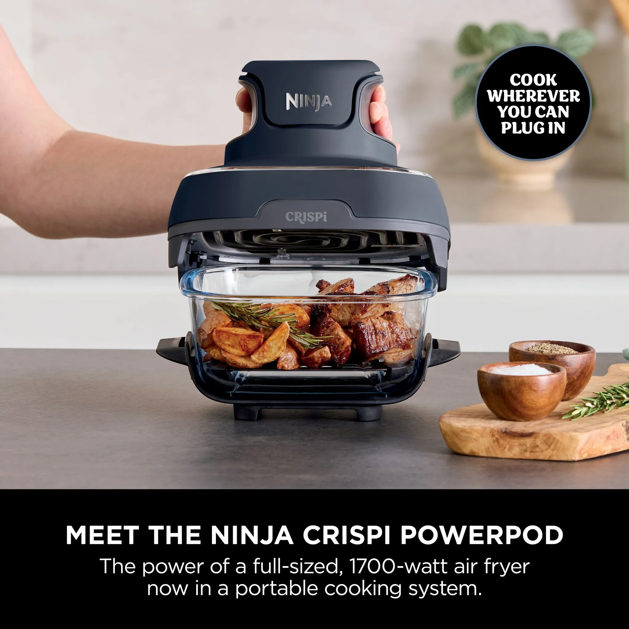Ninja CRISPi 4-in-1 Portable Glass Air Fryer - Cyber Space FN101UKGY